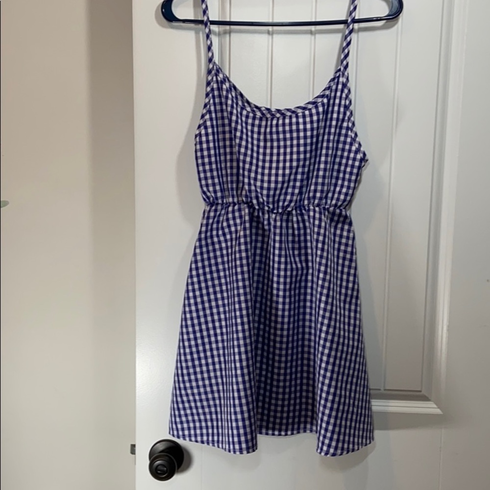 🔥🔥🔥Jia Xiang Blue White Checkered Light Dress S